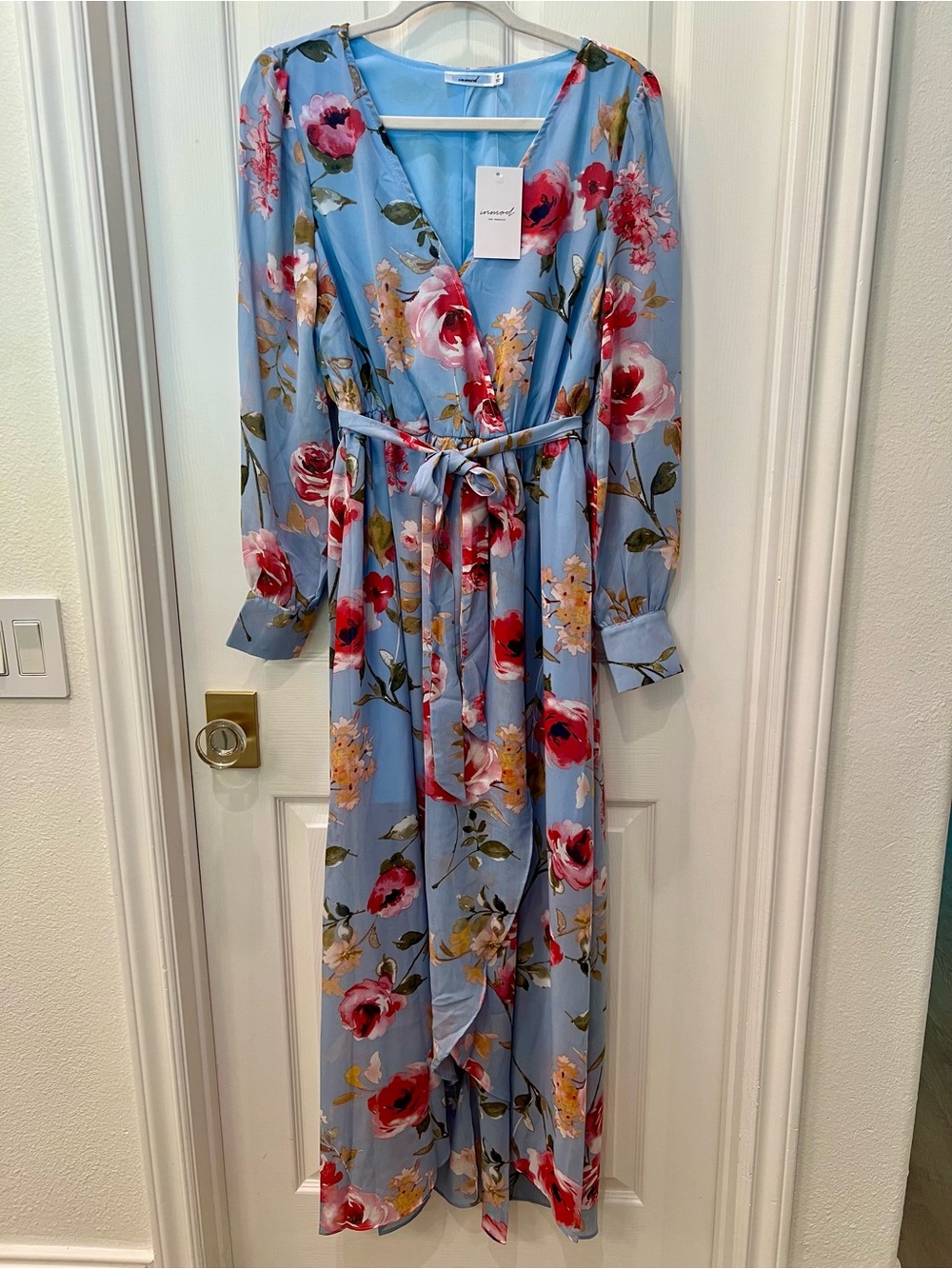 Inmod Los Angeles Blue floral Maxi Dress SIze Medium